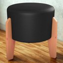 Ver imagem 2 de Puff Decorativo para Sala Luxo 44x44 Cm Corano Preto Milani Store