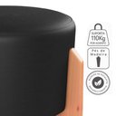 Ver imagem 4 de Puff Decorativo para Sala Luxo 44x44 Cm Corano Preto Milani Store