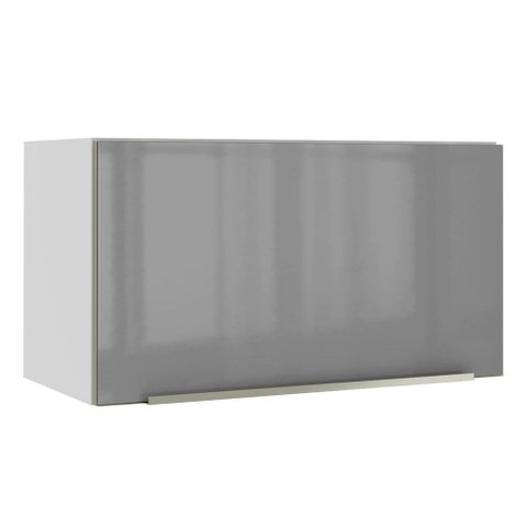 Armário Aéreo Madesa Lux 60 cm 1 Porta Basculante Branco/Cinza Cor:Branco/Cinza