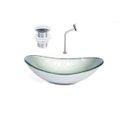 Ver imagem 1 de Cuba De Vidro Oval 55Cm Prata Valvula Click Torneira Metal