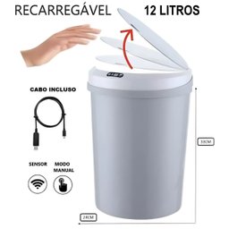 Lixeira Automática com Sensor 12l - Praticidade e Higiene Cor:branco - 4