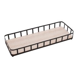 Bandeja Retangular de Metal com Fundo em MDF Preto Fosco - 1