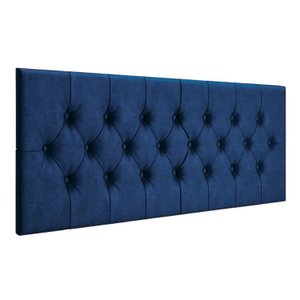 Cabeceira Painel Capitonê Estofada Cama Casal 1,40 - Azul