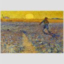 Ver imagem 2 de Quadro Van Gogh Semeador E O Sol Brilhante Tela Moldura Branca 45X30Cm