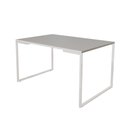 Ver imagem 1 de Mesa de Jantar Industrial 6 Lugares Branca 140x90 Base Aço Branco