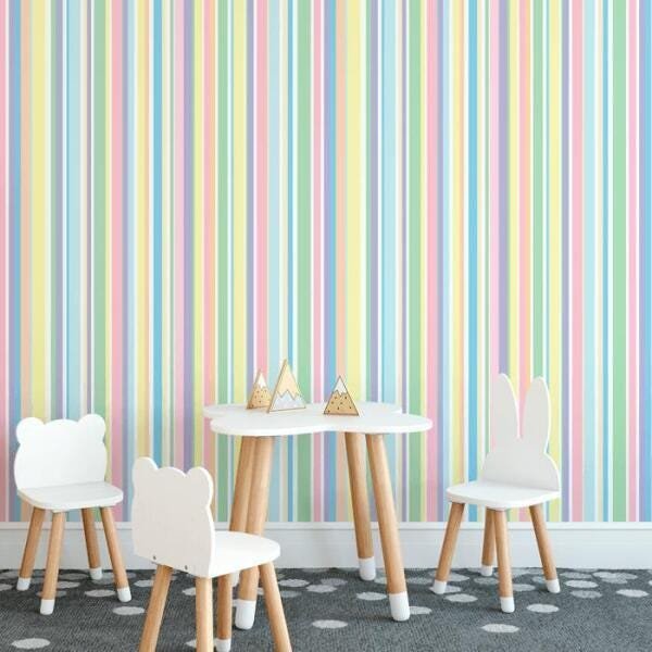 Papel de Parede Infantil Adesivo Listrado Listras C4256 - 1