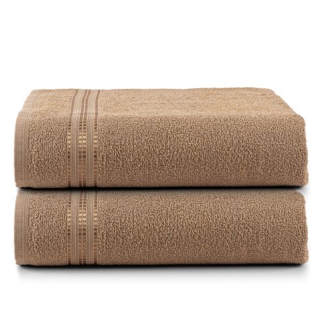 Kit 2 Unidades Toalha de Banho 100% Algodão - 260g (Marrom Nóz)