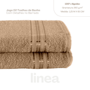 Ver imagem 4 de Kit 2 Unidades Toalha de Banho 100% Algodão - 260g (Marrom Nóz)