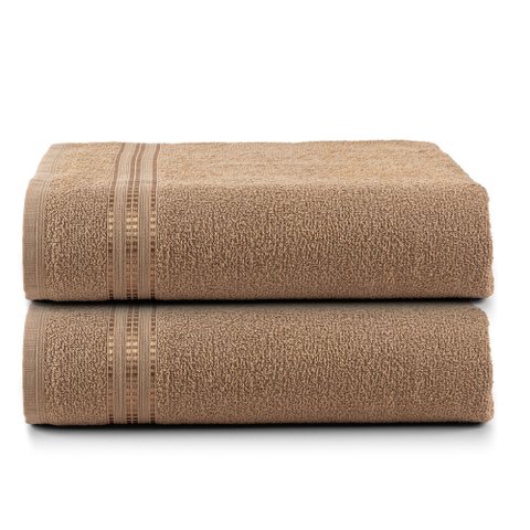 Kit 2 Unidades Toalha de Banho 100% Algodão - 260g (Marrom Nóz)