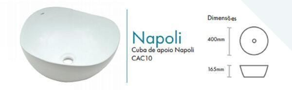 Cuba de Apoio Redonda Napoli 40cm X 16,5cm Louça Luxo Grande - 3