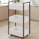 Ver imagem 2 de Carrinho Organizador Multiuso 3 Cestos Bp 50 Cm Lais Branco Eratto Moveis