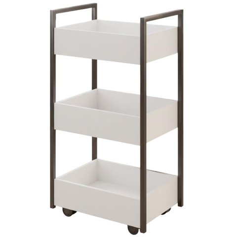 Carrinho Organizador Multiuso 3 Cestos Bp 50 Cm Lais Branco Eratto Moveis