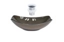 Ver imagem 1 de Cuba De Vidro Oval Chanfrada 46Cm Marrom + Valvula Click