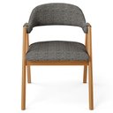 Ver imagem 3 de Kit 4 Cadeiras de Jantar e Estar Living Estofada Nadja L02 Linho Mescla Chumbo - Lyam Decor