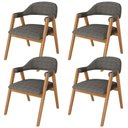 Ver imagem 1 de Kit 4 Cadeiras de Jantar e Estar Living Estofada Nadja L02 Linho Mescla Chumbo - Lyam Decor