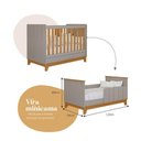 Ver imagem 3 de Berço Americano 2 em 1 100% MDF para Colchão 130x70cm Multimóveis Crper-BER002 Madeirado/Bege