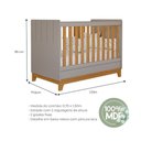 Ver imagem 4 de Berço Americano 2 em 1 100% MDF para Colchão 130x70cm Multimóveis Crper-BER002 Madeirado/Bege