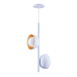 Luminária Pendente Jabuticaba Noruega 2 Lâmpadas para Sala de Jantar Mesa Balcão Bivolt:branco/110v/ - 2