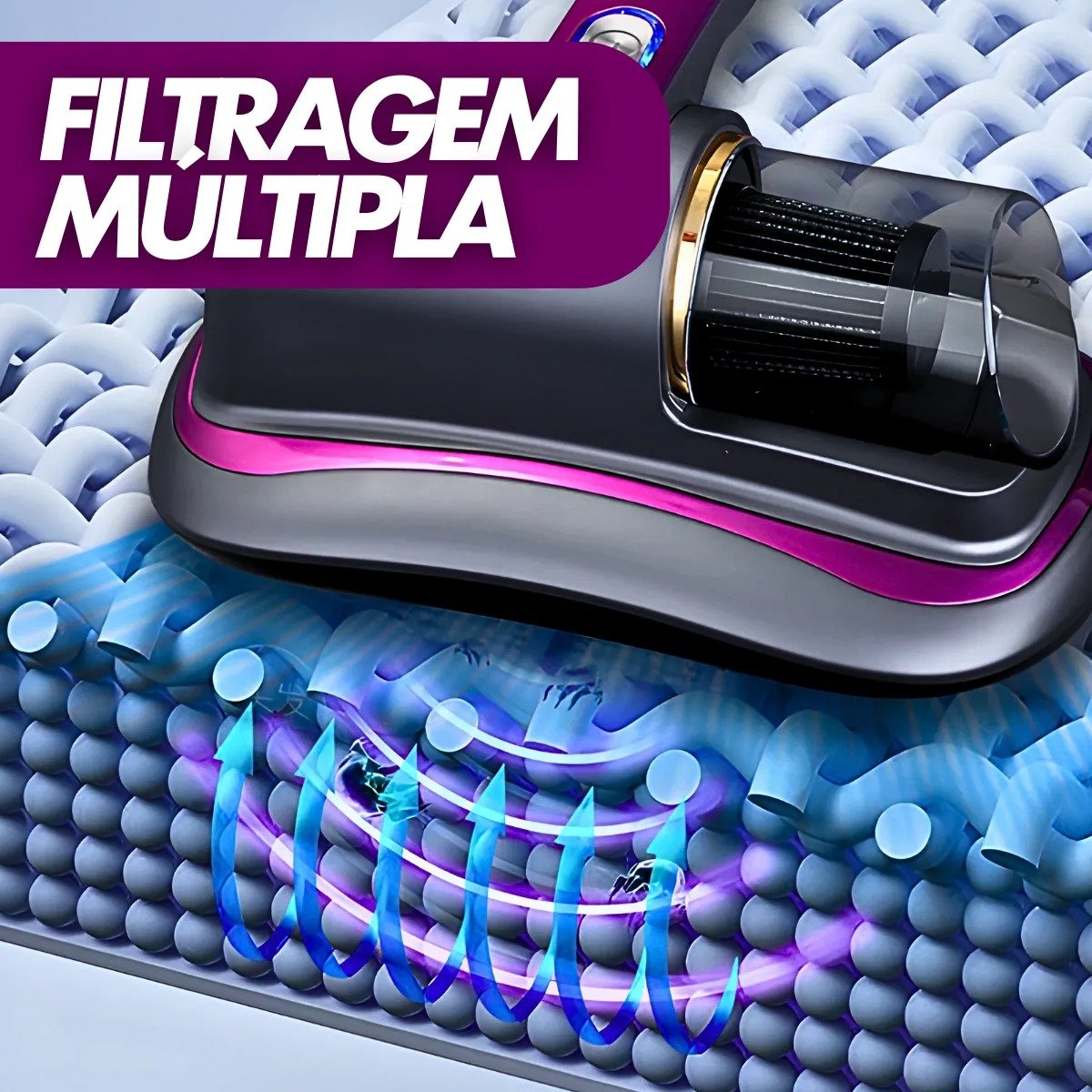 Potente Aspirador sem Fio Portátil com Luz Uv e Tecnologia Anti-acáro para Uma Limpeza Eficiente Cor - 6