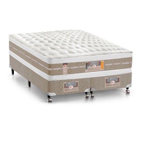Cama Box + Colchão Castor King Silver Star Air Double Face Pocket 193x203x61cm