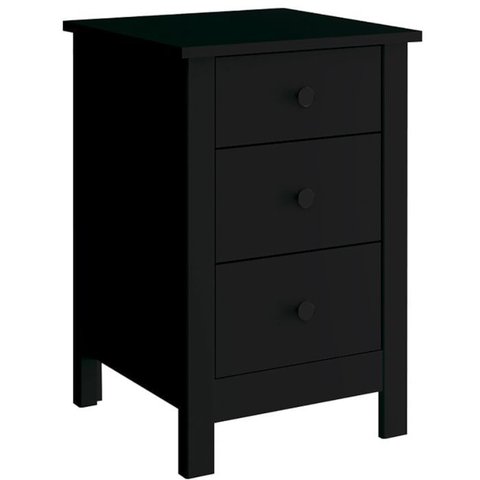 Mesa de Cabeceira 3 Gavetas 40 cm DM113 Preto Dtall