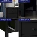 Ver imagem 3 de Mesa de Cabeceira 3 Gavetas 40 cm DM113 Preto Dtall