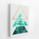 Ver imagem 2 de Folhas e Formas Geométricas Triângulo Quadro Canvas 140x90cm