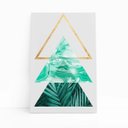 Ver imagem 1 de Folhas e Formas Geométricas Triângulo Quadro Canvas 140x90cm