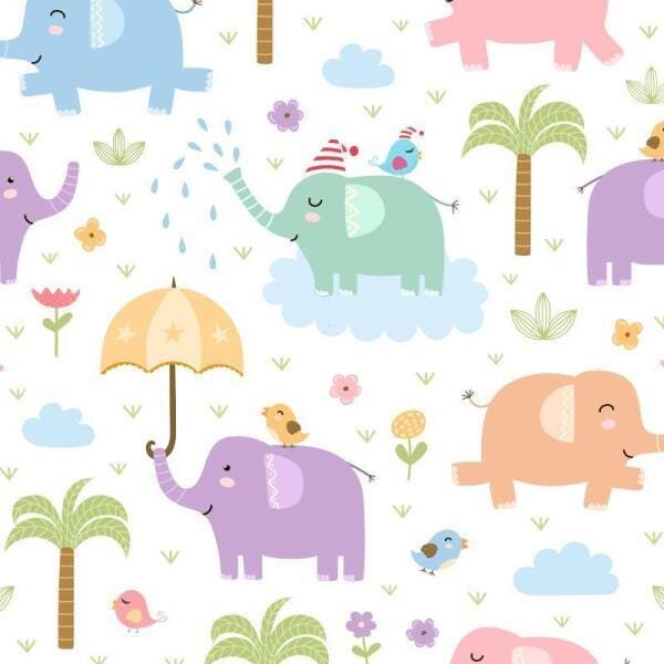 Papel de Parede Adesivo Infantil Animais Safari Bebê C4388 - 2