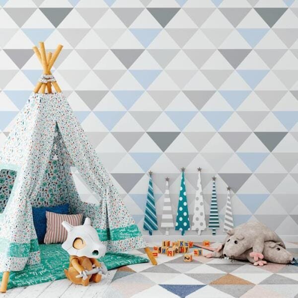 Papel de Parede Infantil Adesivo Lavável Geométrico C4778 - 1