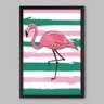 Quadro Animal Flamingo - 20x30cm - Moldura Padrão Preto - 1