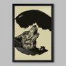Quadro Animal Lua de Lobos - 20x30cm - Moldura Padrão Preto - 1