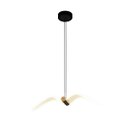 Ver imagem 1 de Luminária Pendente Águia Gaivota Pássaro Preto Acrílico Moderno Led 3 Cores Multicor 12w Bivolt