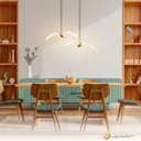 Ver imagem 2 de Luminária Pendente Águia Gaivota Pássaro Preto Acrílico Moderno Led 3 Cores Multicor 12w Bivolt
