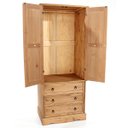 Ver imagem 5 de Guarda Roupa de Madeira Maciça com 2 portas e 3 gavetas na cor marrom antique Corona