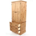 Ver imagem 4 de Guarda Roupa de Madeira Maciça com 2 portas e 3 gavetas na cor marrom antique Corona