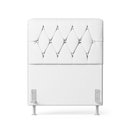 Ver imagem 3 de Cabeceira Estofada para Cama Box Sirius 90 para Cama de Solteiro Couro Artificial Branco Aradecor