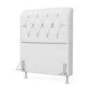 Ver imagem 2 de Cabeceira Estofada para Cama Box Sirius 90 para Cama de Solteiro Couro Artificial Branco Aradecor
