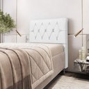 Ver imagem 1 de Cabeceira Estofada para Cama Box Sirius 90 para Cama de Solteiro Couro Artificial Branco Aradecor