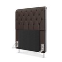 Ver imagem 2 de Cabeceira Estofada Decorativa Bellatrix 90 para Cama de Solteiro Couro Artificial Marrom Aradecor