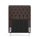 Ver imagem 3 de Cabeceira Estofada Decorativa Bellatrix 90 para Cama de Solteiro Couro Artificial Marrom Aradecor