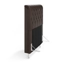 Ver imagem 4 de Cabeceira Estofada Decorativa Bellatrix 90 para Cama de Solteiro Couro Artificial Marrom Aradecor