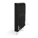 Ver imagem 4 de Cabeceira Estofada Decorativa Bellatrix 90 para Cama de Solteiro Couro Artificial Preto Aradecor