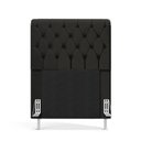 Ver imagem 3 de Cabeceira Estofada Decorativa Bellatrix 90 para Cama de Solteiro Couro Artificial Preto Aradecor