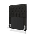 Ver imagem 2 de Cabeceira Estofada Decorativa Bellatrix 90 para Cama de Solteiro Couro Artificial Preto Aradecor