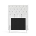 Ver imagem 3 de Cabeceira Estofada Decorativa Bellatrix 90 para Cama de Solteiro Couro Artificial Branco Aradecor
