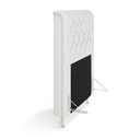 Ver imagem 4 de Cabeceira Estofada Decorativa Bellatrix 90 para Cama de Solteiro Couro Artificial Branco Aradecor