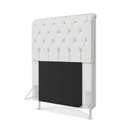 Ver imagem 2 de Cabeceira Estofada Decorativa Bellatrix 90 para Cama de Solteiro Couro Artificial Branco Aradecor