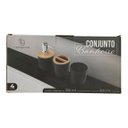 Ver imagem 2 de Kit Conjunto Banheiro Lixeira Porta Escova 4 Peças Preto