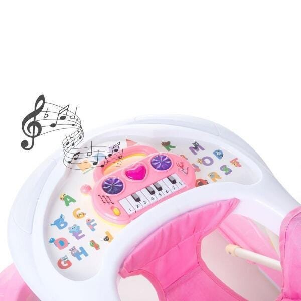 Andador Infantil Didático Interativo Musical Pianinho Rosa - 3